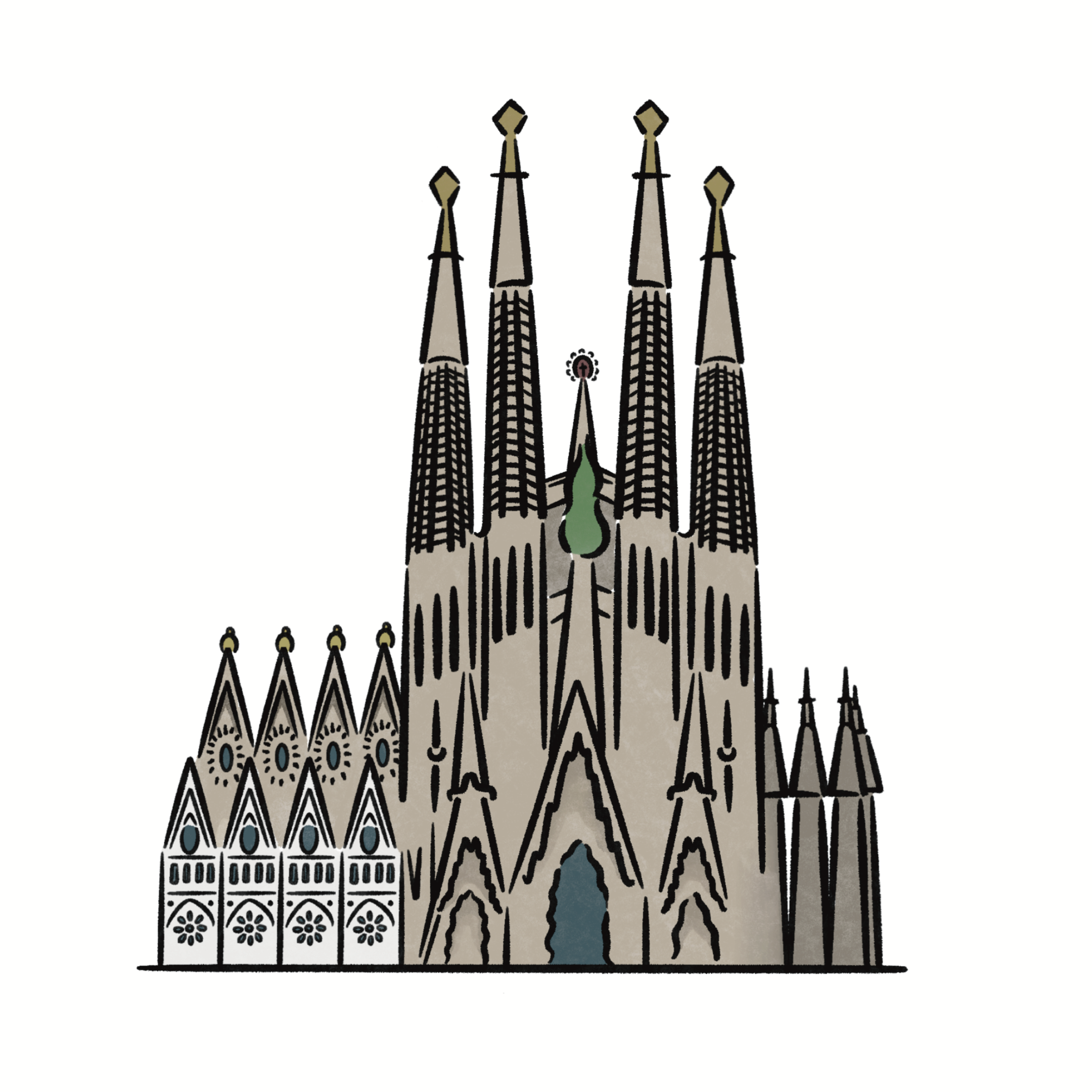サグラダファミリア のイラストです。